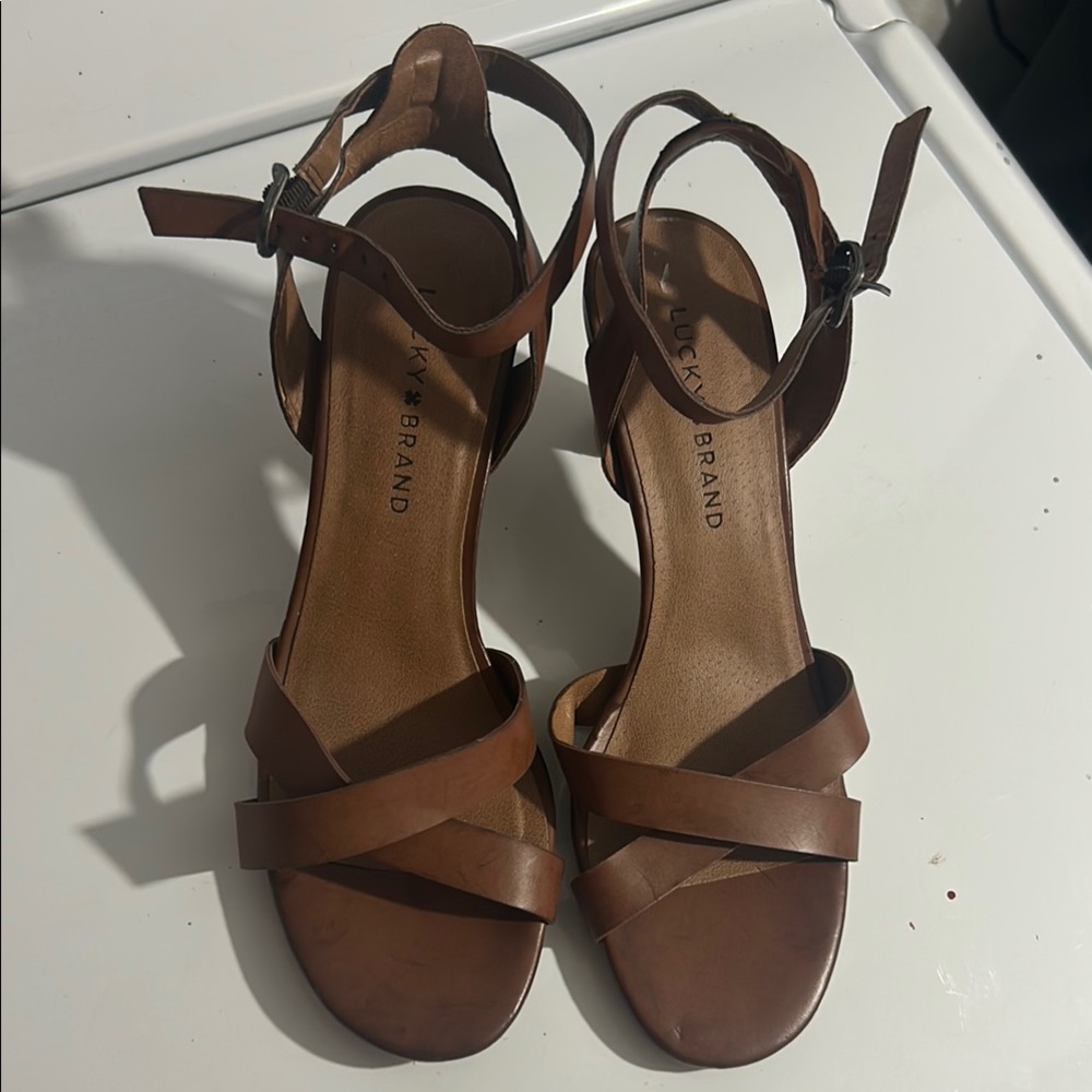 Lucky Brand Brown Sandals with Ankle Strap